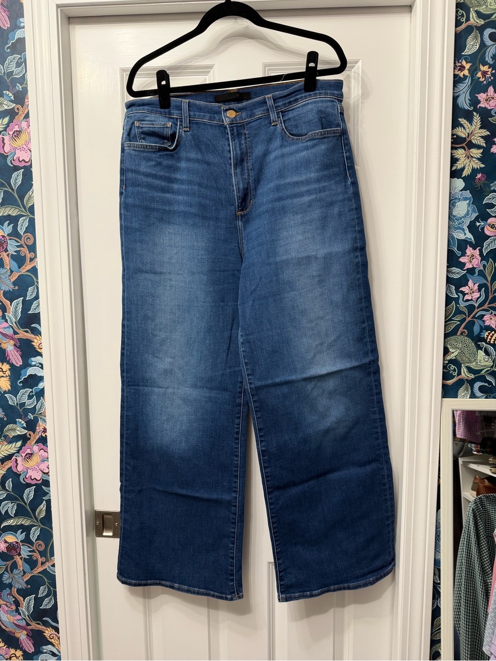 Joe's Jeans Medium Blue Wide-Leg High-Rise Jeans